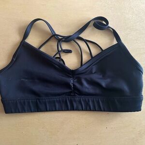 Black cross back sports bra